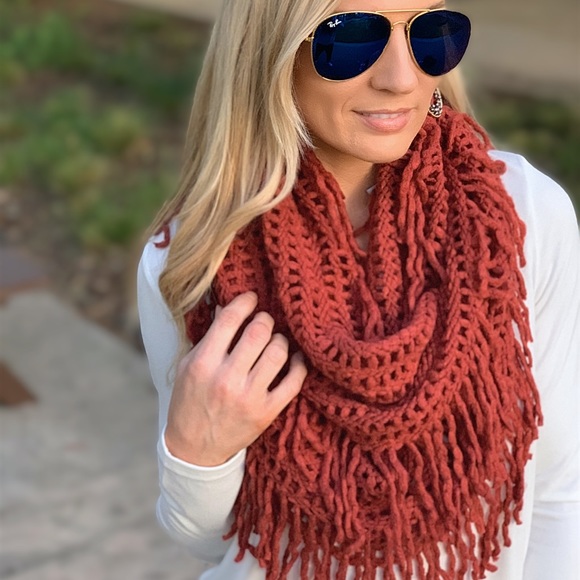 AUTUMN AIR INFINITY SCARF-BRICK - Picture 6 of 6